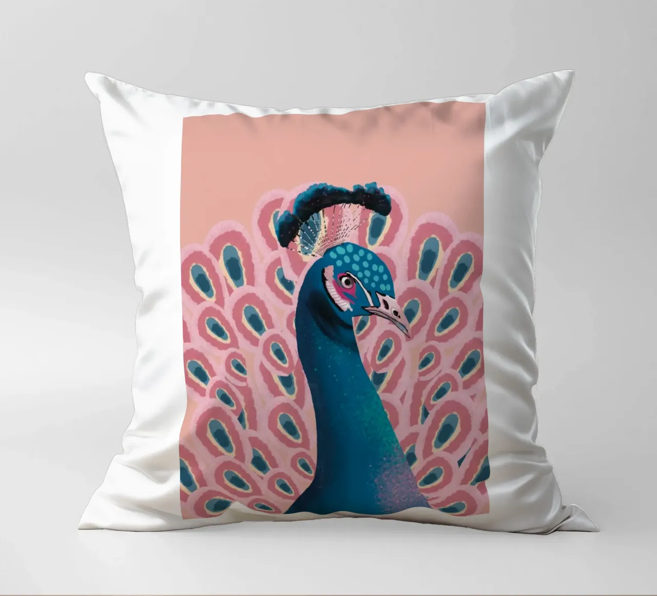 Piume di pavone maschio colorate cuscino da igoshartwrks