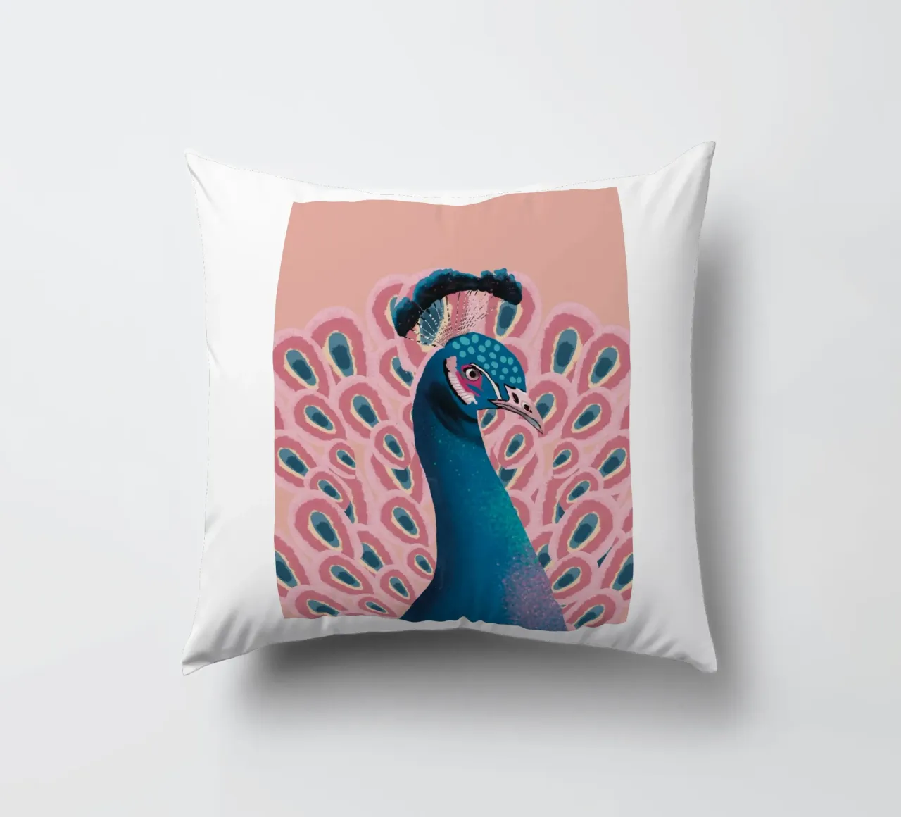 Piume di pavone maschio colorate cuscino da igoshartwrks