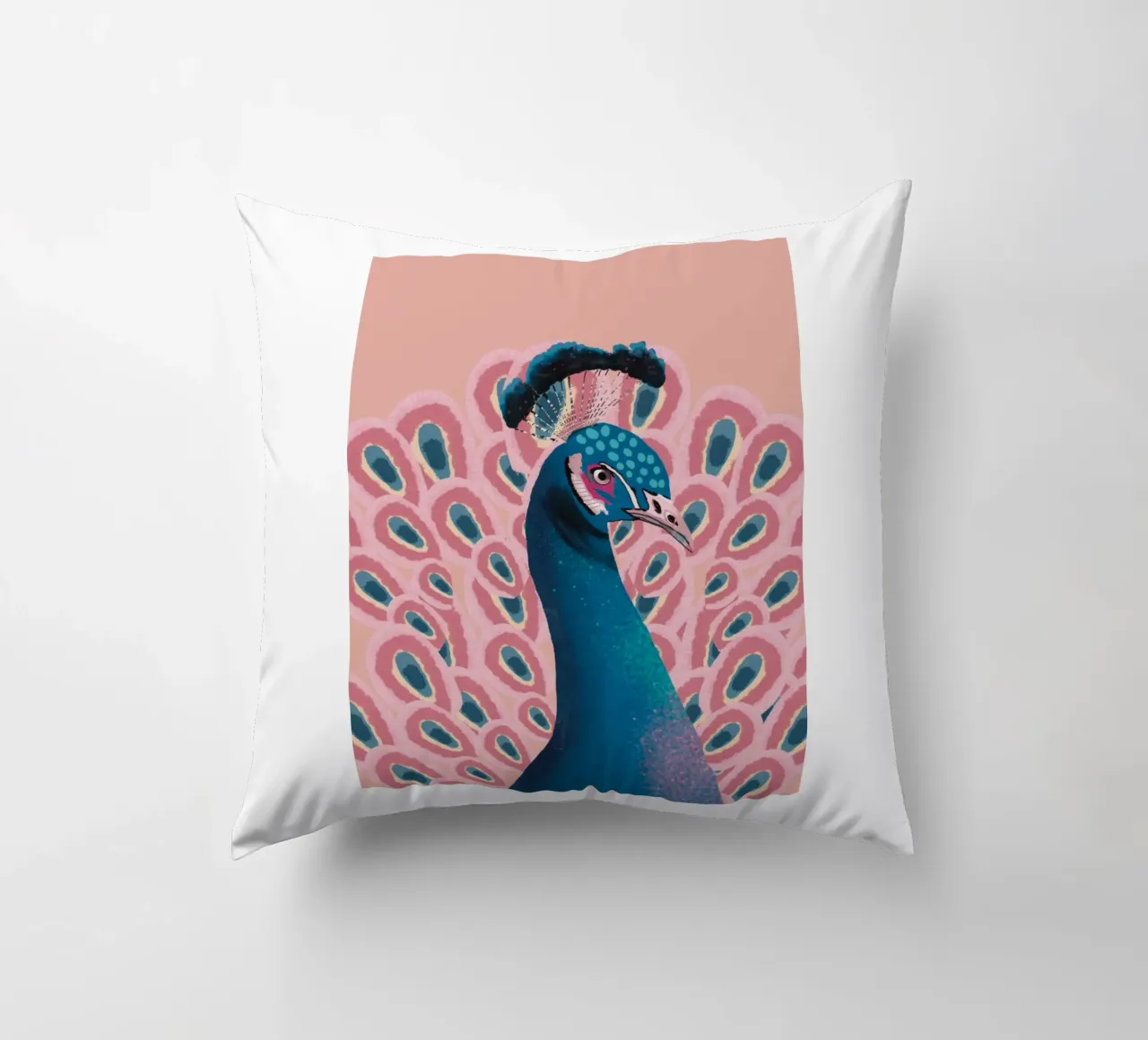 Piume di pavone maschio colorate cuscino da igoshartwrks