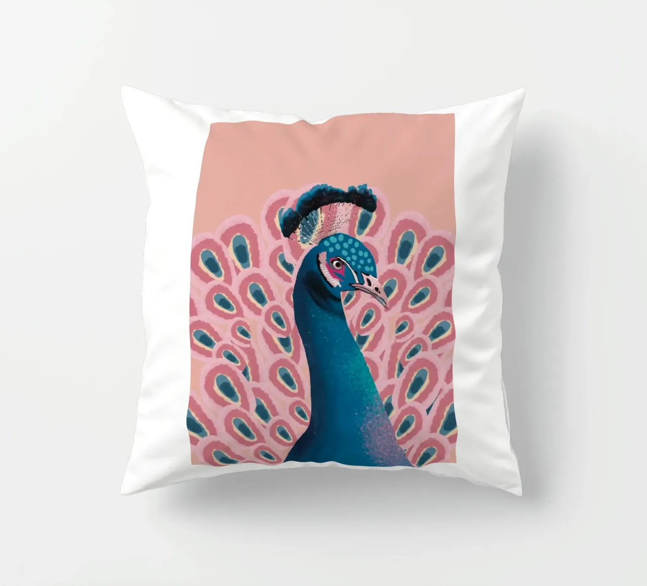 Piume di pavone maschio colorate cuscino da igoshartwrks