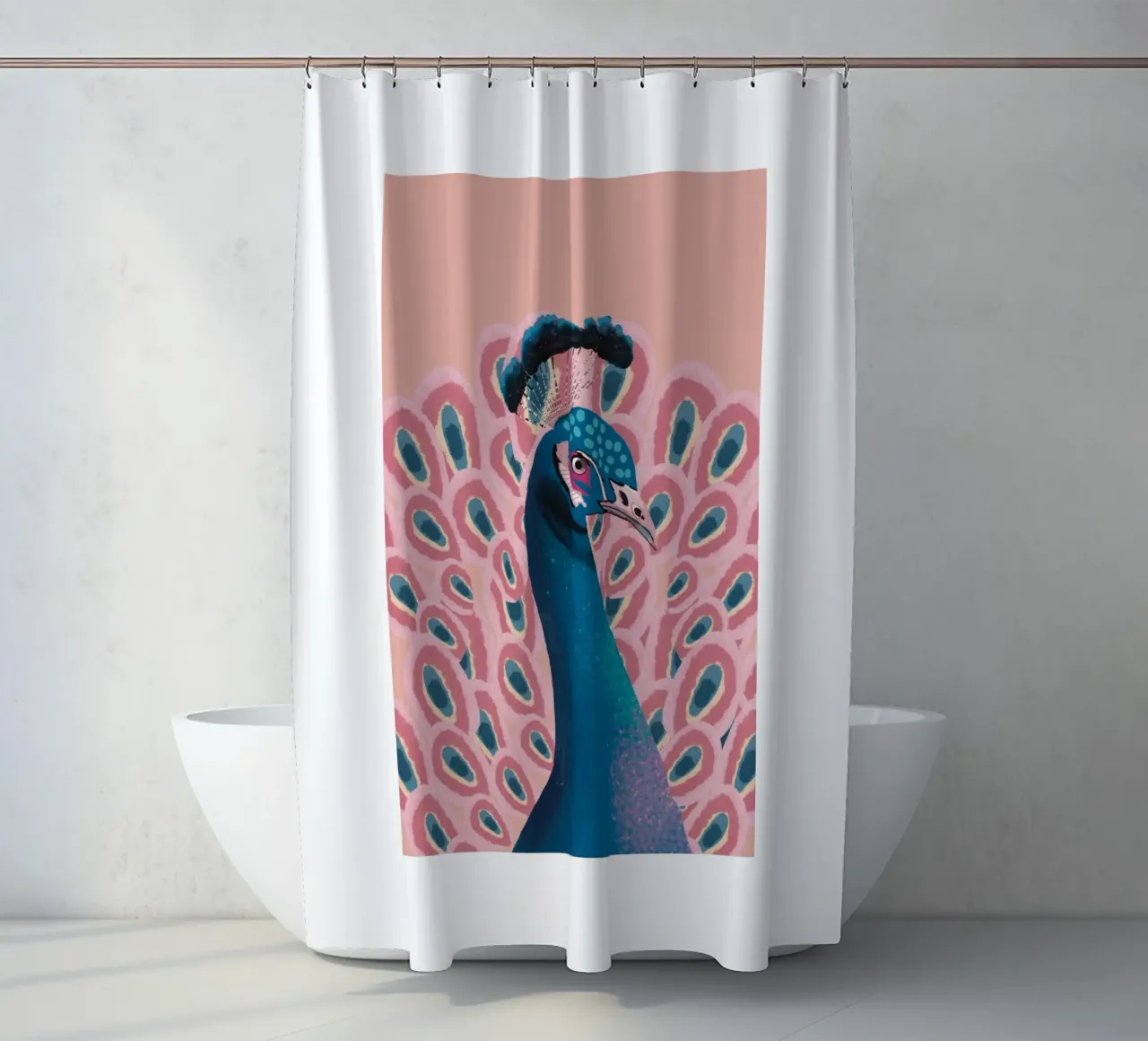 Piume di pavone maschio colorate tenda da doccia da igoshartwrks