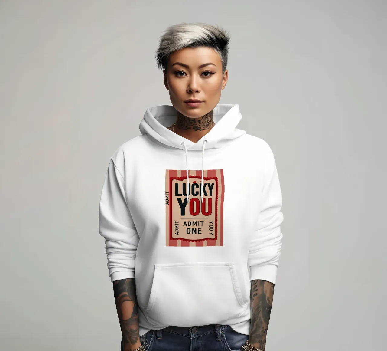 Lucky You - Ammissione di un biglietto d'epoca felpa con cappuccio da DaarbyN