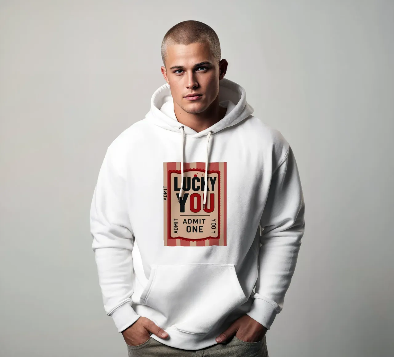 Lucky You - Ammissione di un biglietto d'epoca felpa con cappuccio da DaarbyN