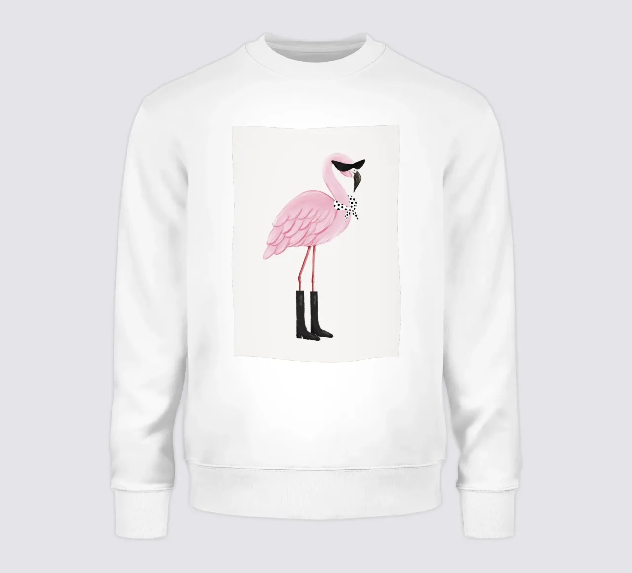 Uccello fenicottero rosa con occhiali neri felpa da igoshartwrks