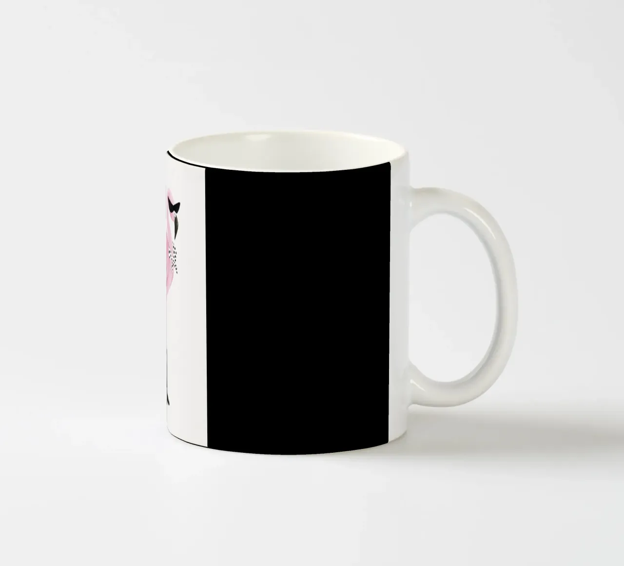 Uccello fenicottero rosa con occhiali neri tazza in ceramica da igoshartwrks