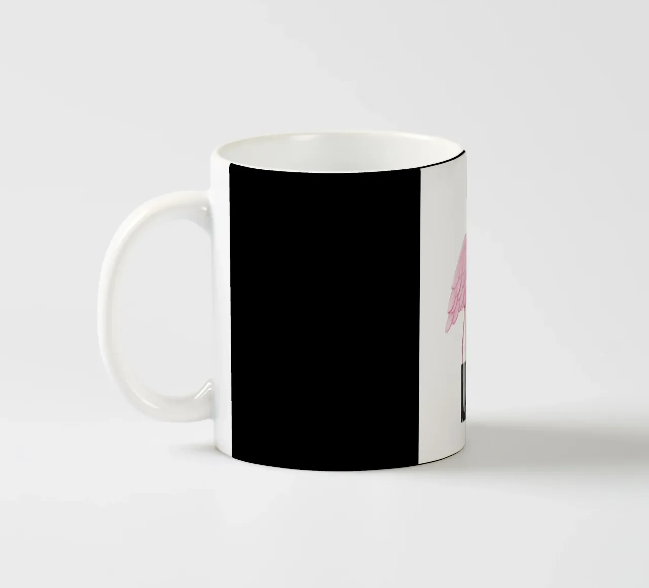 Uccello fenicottero rosa con occhiali neri tazza in ceramica da igoshartwrks
