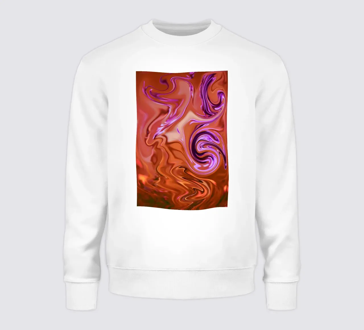 Abstraktes dynamisches Muster in orange, braun und lila Sweatshirt von Something for you
