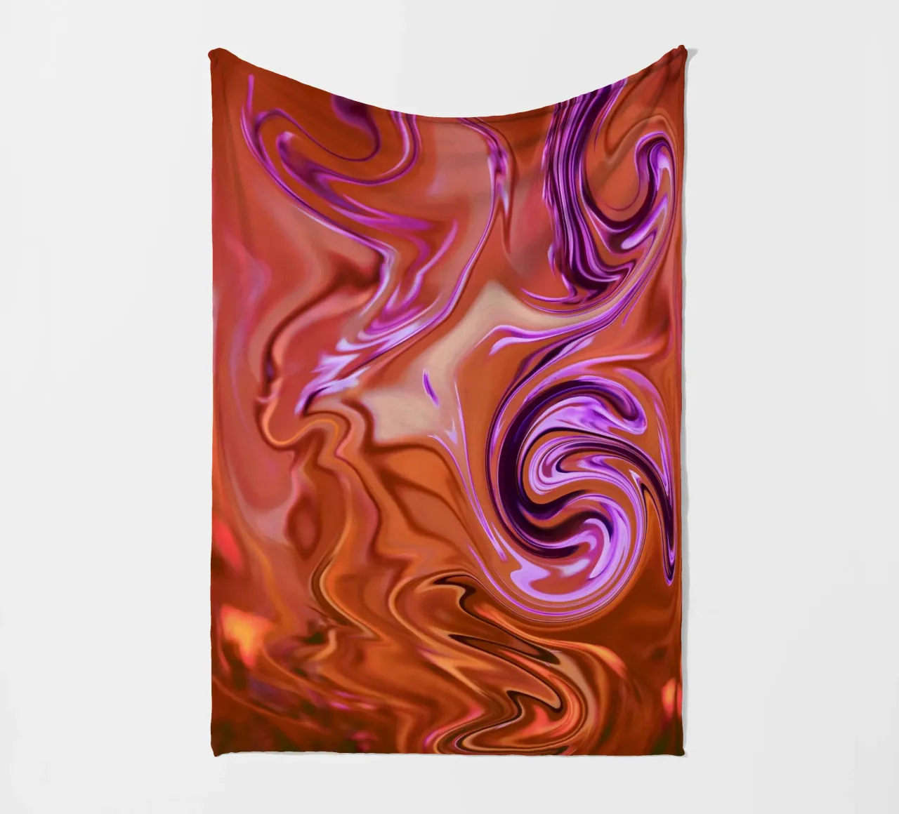 Motivo dinamico astratto in arancione, marrone e viola coperta in pile da Something for you