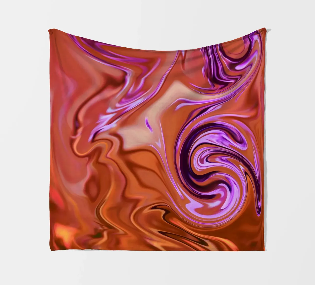 Motivo dinamico astratto in arancione, marrone e viola coperta in pile da Something for you