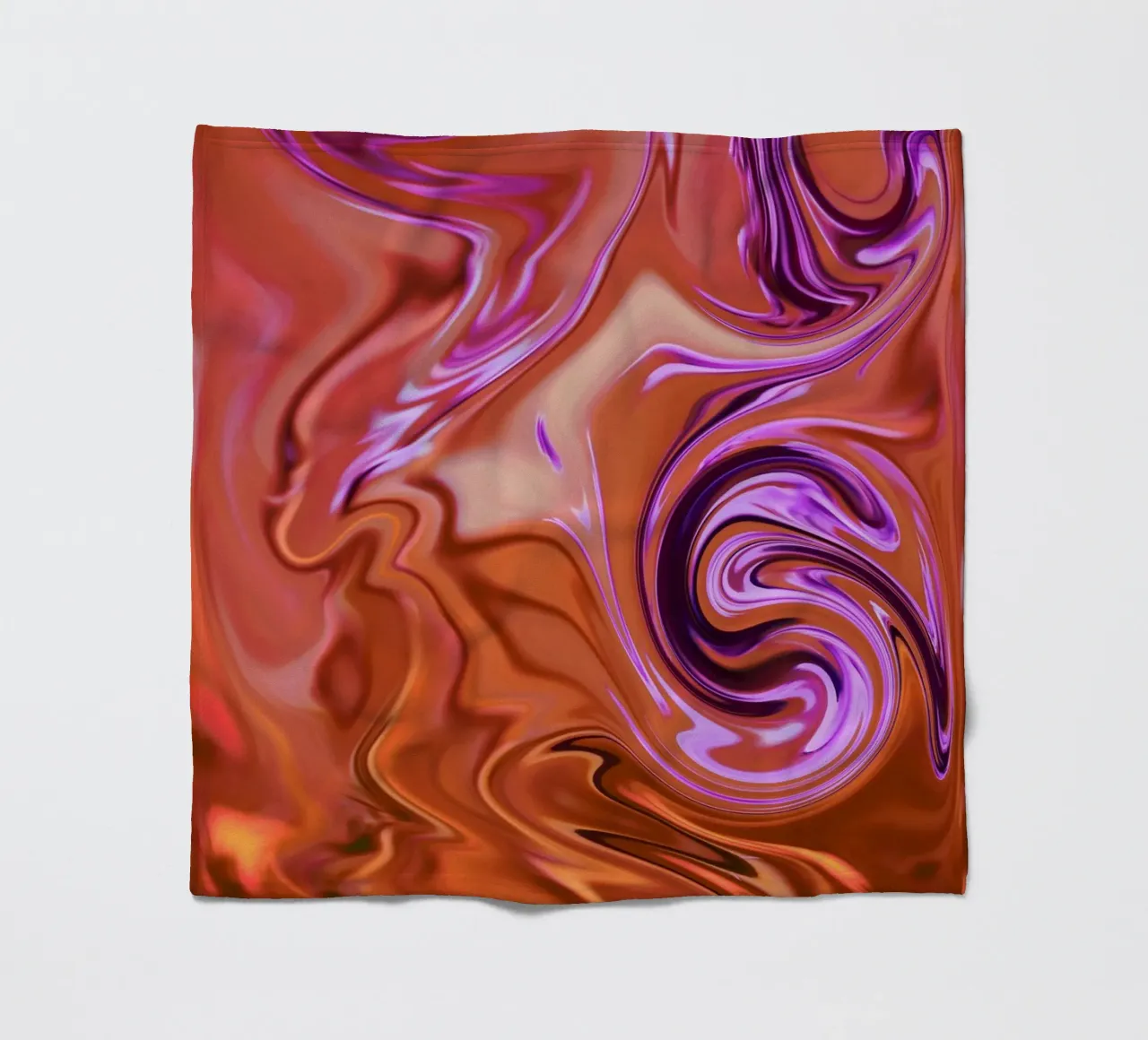 Motivo dinamico astratto in arancione, marrone e viola coperta in pile da Something for you