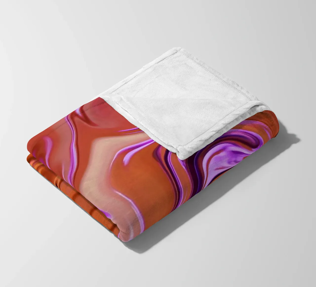 Motivo dinamico astratto in arancione, marrone e viola coperta in pile da Something for you