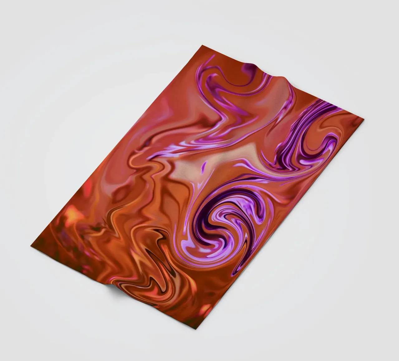 Motivo dinamico astratto in arancione, marrone e viola coperta in pile da Something for you