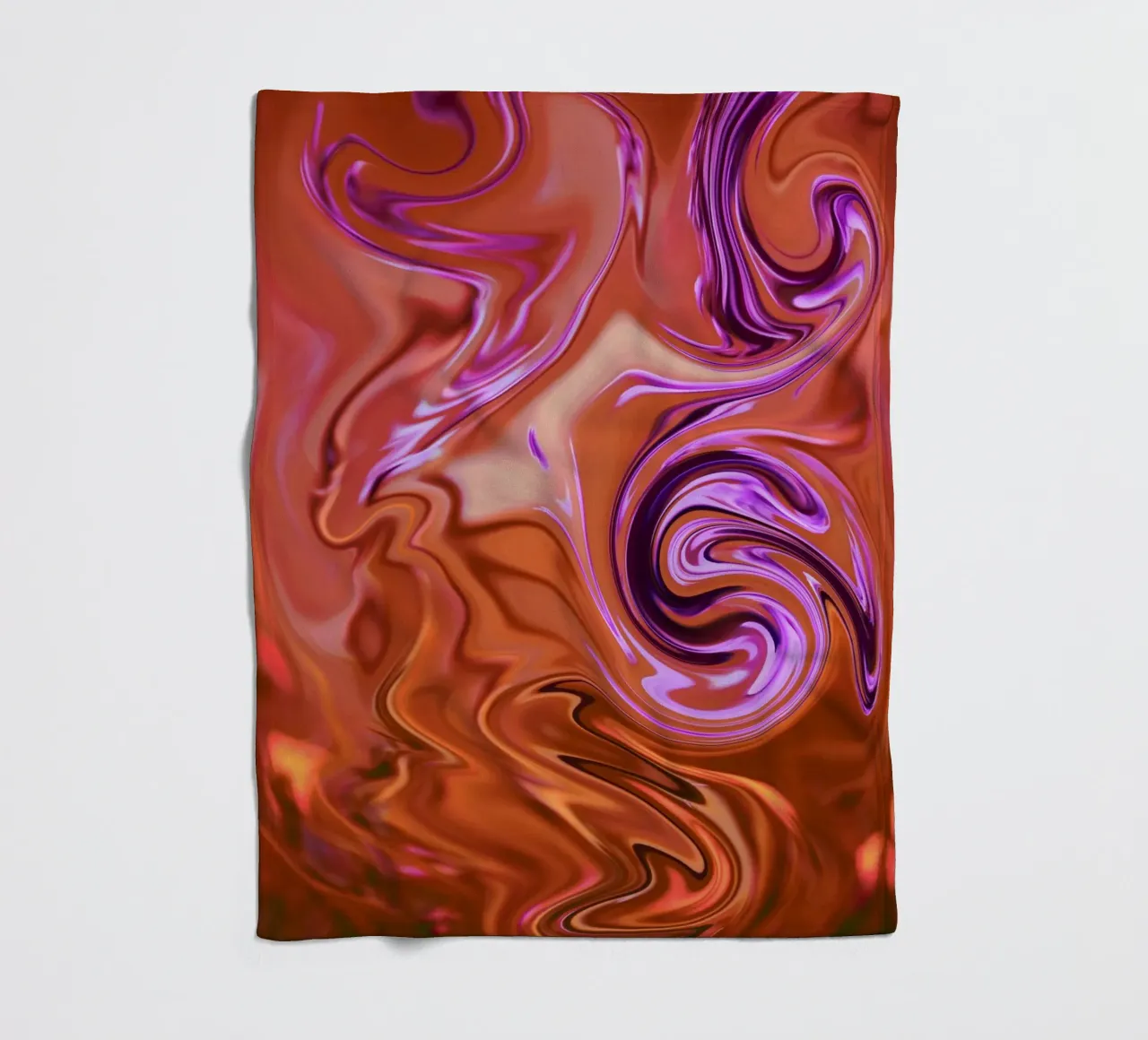 Motivo dinamico astratto in arancione, marrone e viola coperta in pile da Something for you