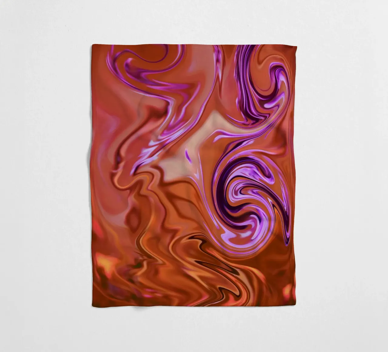 Motivo dinamico astratto in arancione, marrone e viola coperta in pile da Something for you