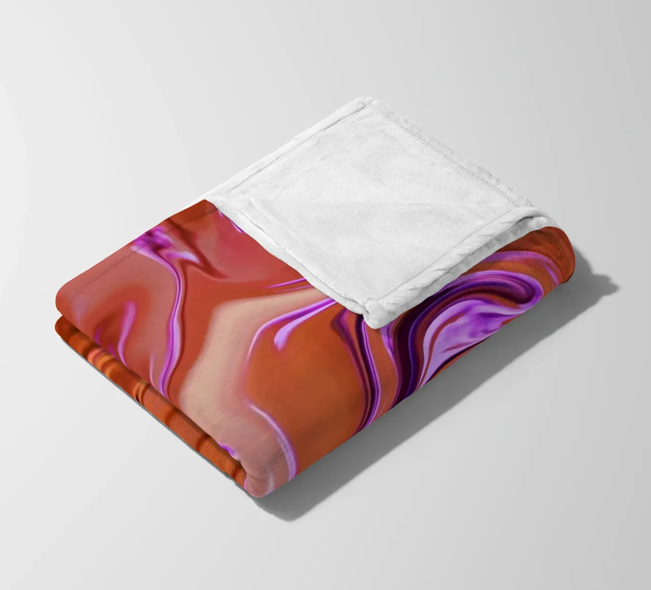 Motivo dinamico astratto in arancione, marrone e viola coperta in pile da Something for you