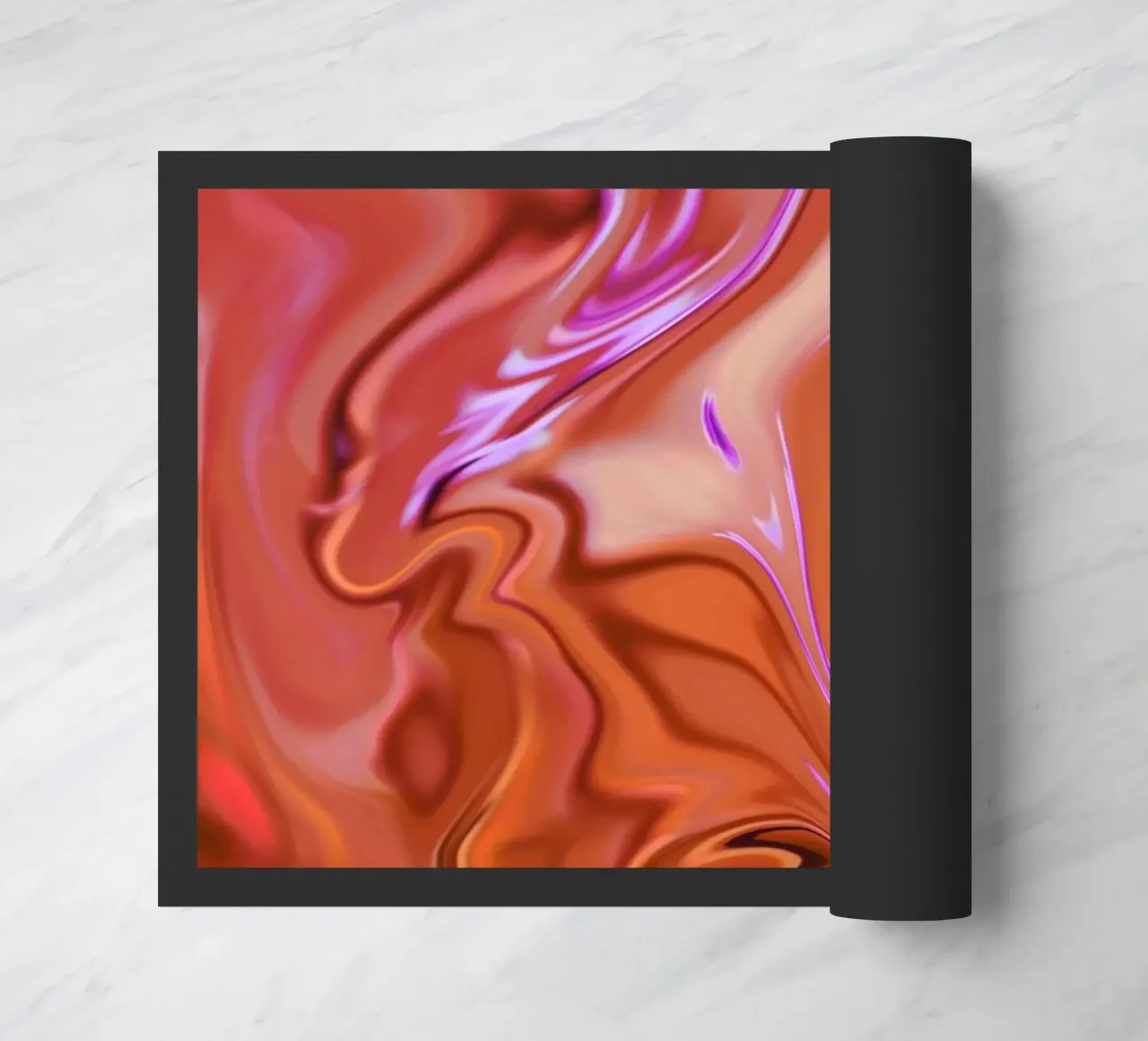 Abstract dynamic pattern in orange, brown and purple doormat by Something for you