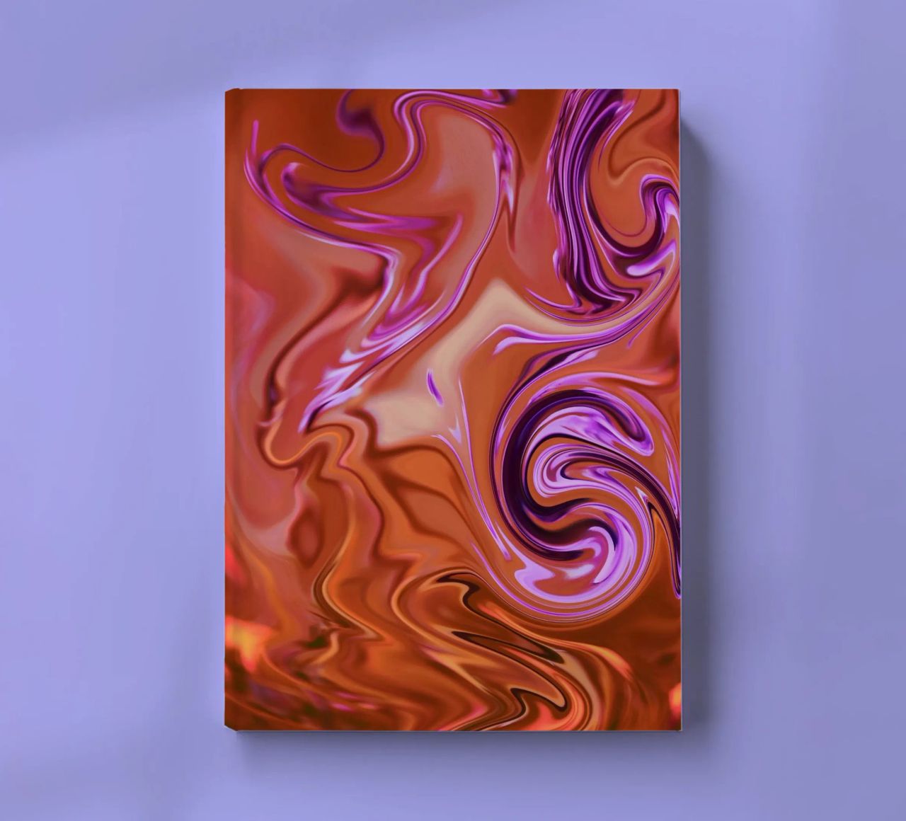 Abstract dynamic pattern in orange, brown and purple notebook by Something for you