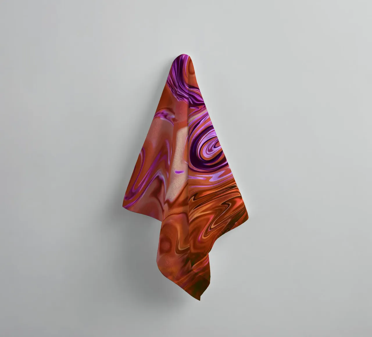 Abstraktes dynamisches Muster in orange, braun und lila Handtuch von Something for you