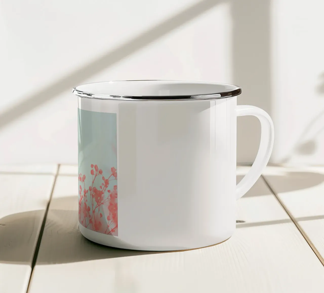 Le courage est dans la douceur mug en émail de Jana Leonenkov Art