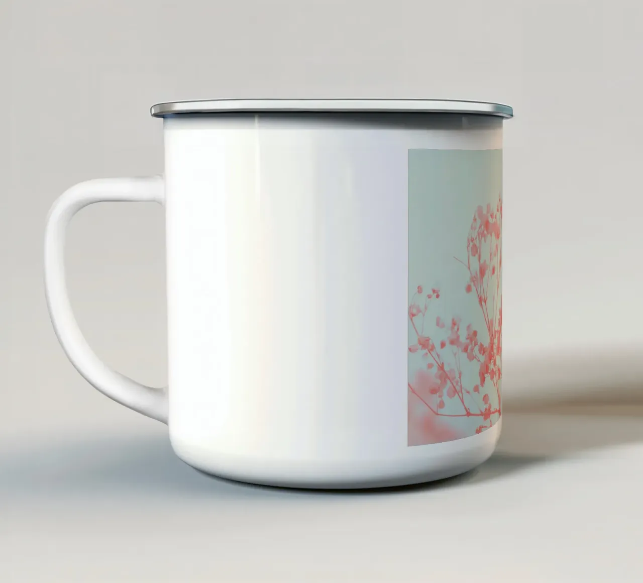 Le courage est dans la douceur mug en émail de Jana Leonenkov Art