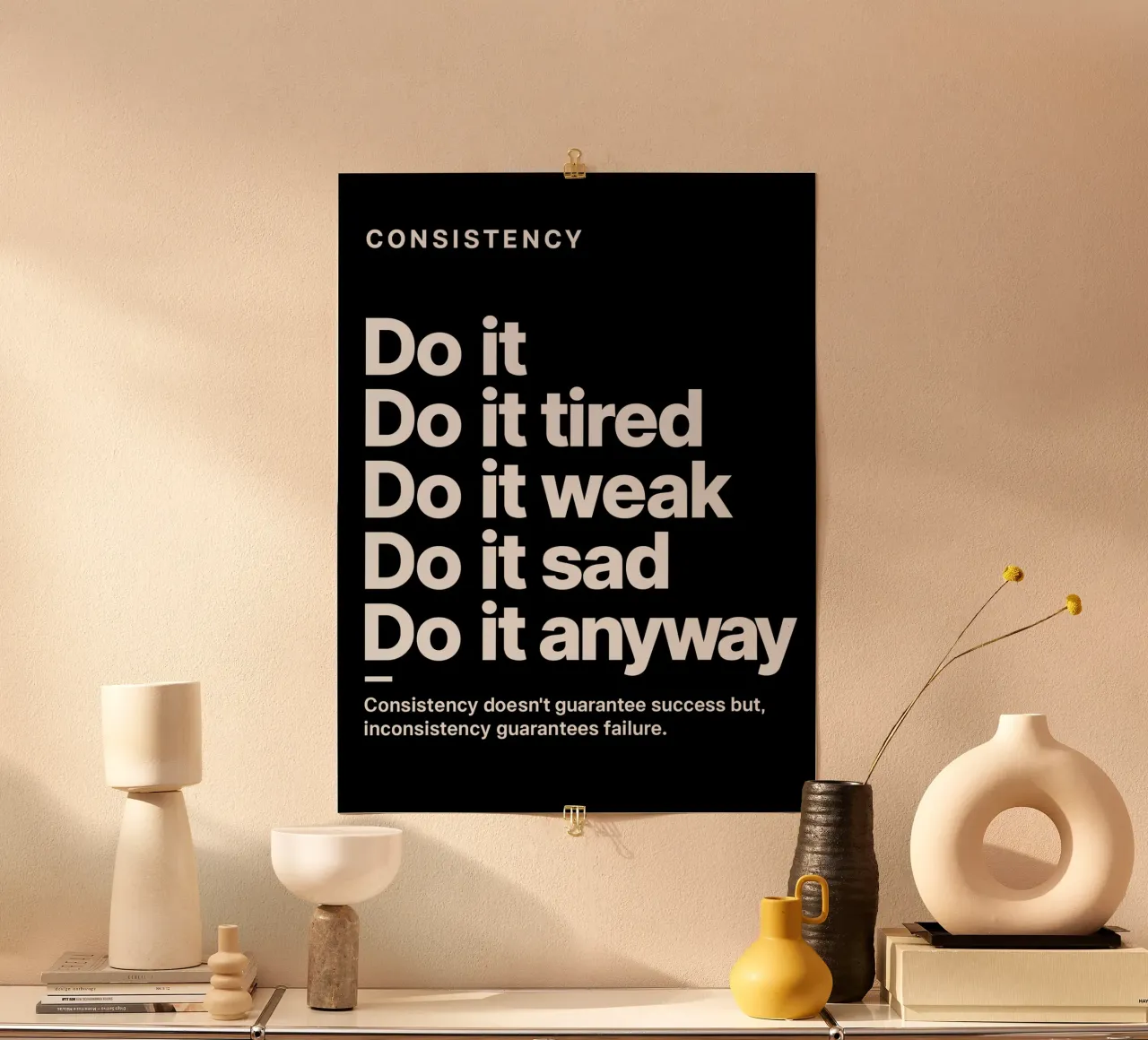 Consistency Motivational Quote Black and White carta hahnemühle da edsonramosart