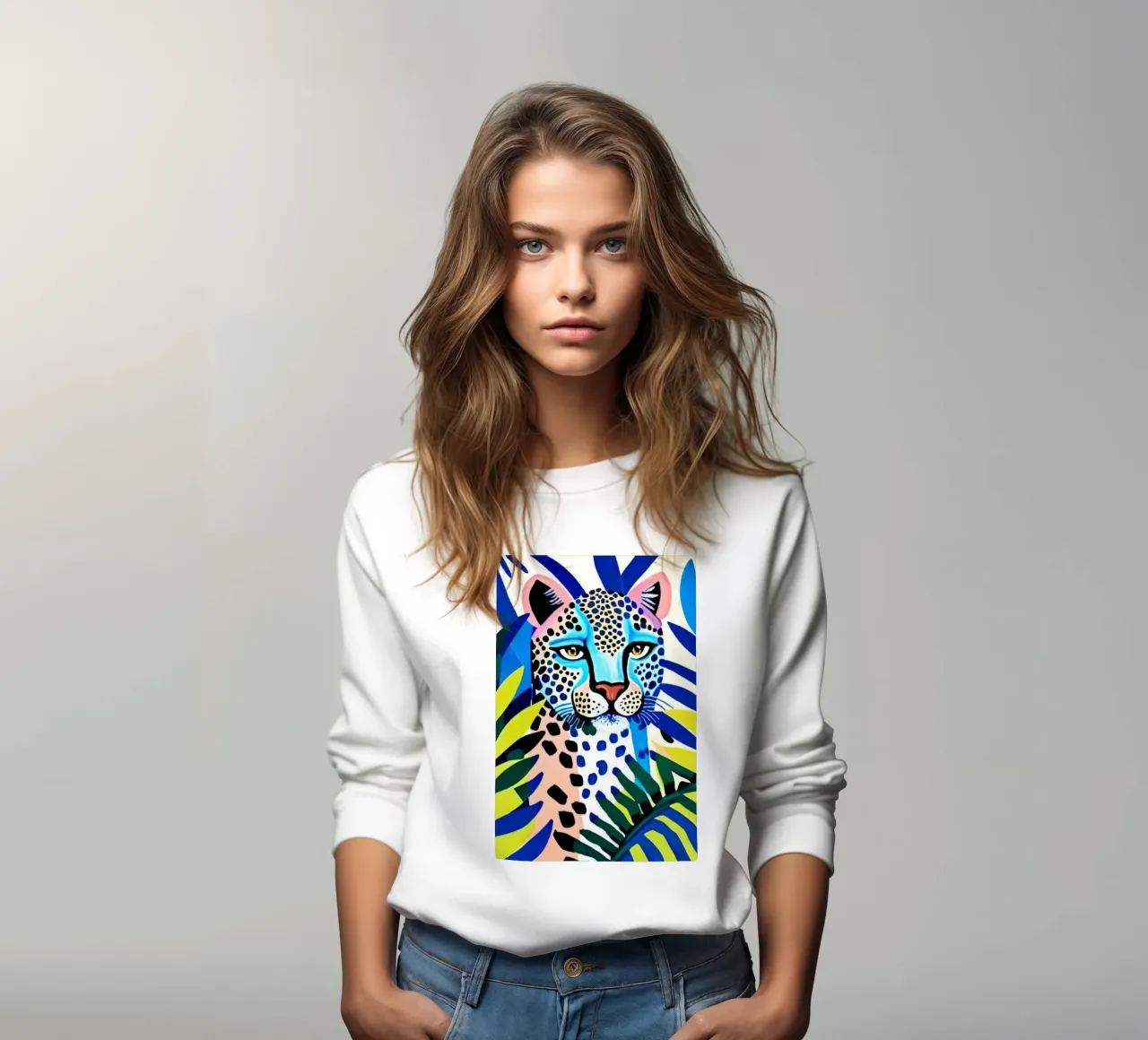 Classico colore blu leopardo felpa da igoshartwrks
