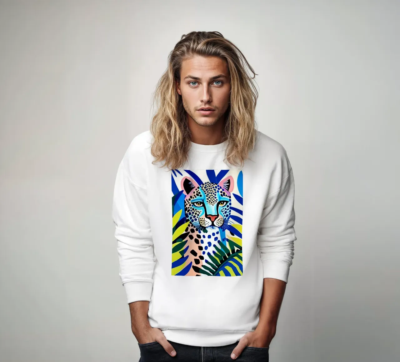 Classico colore blu leopardo felpa da igoshartwrks