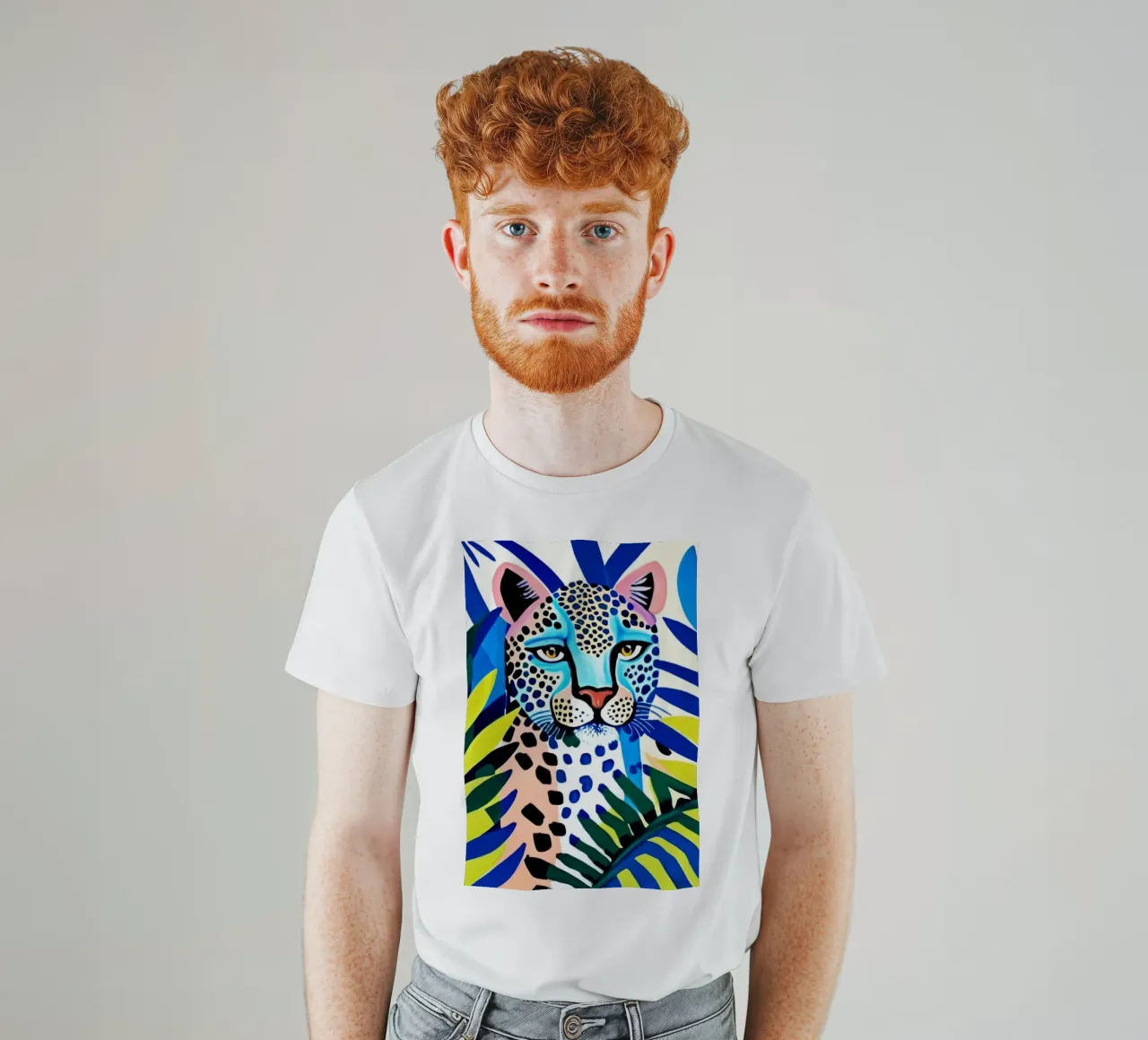 Classico colore blu leopardo t-shirt da igoshartwrks