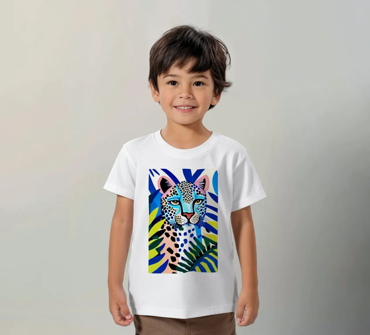 Classico colore blu leopardo t-shirt bambini da igoshartwrks