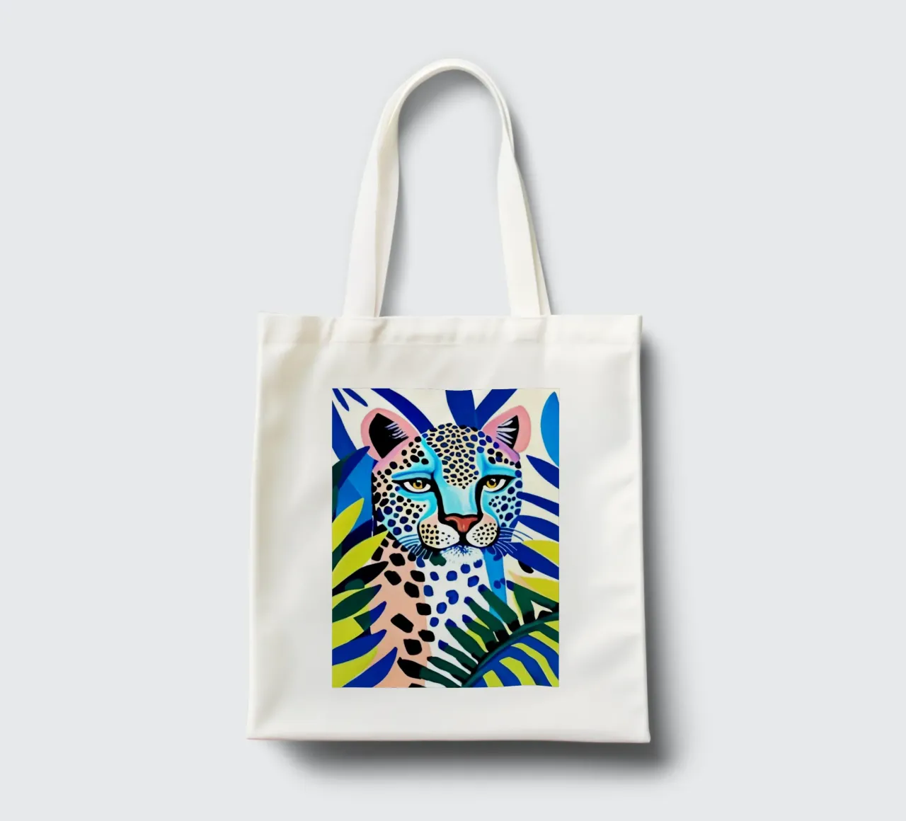 Classico colore blu leopardo borsa in juta da igoshartwrks