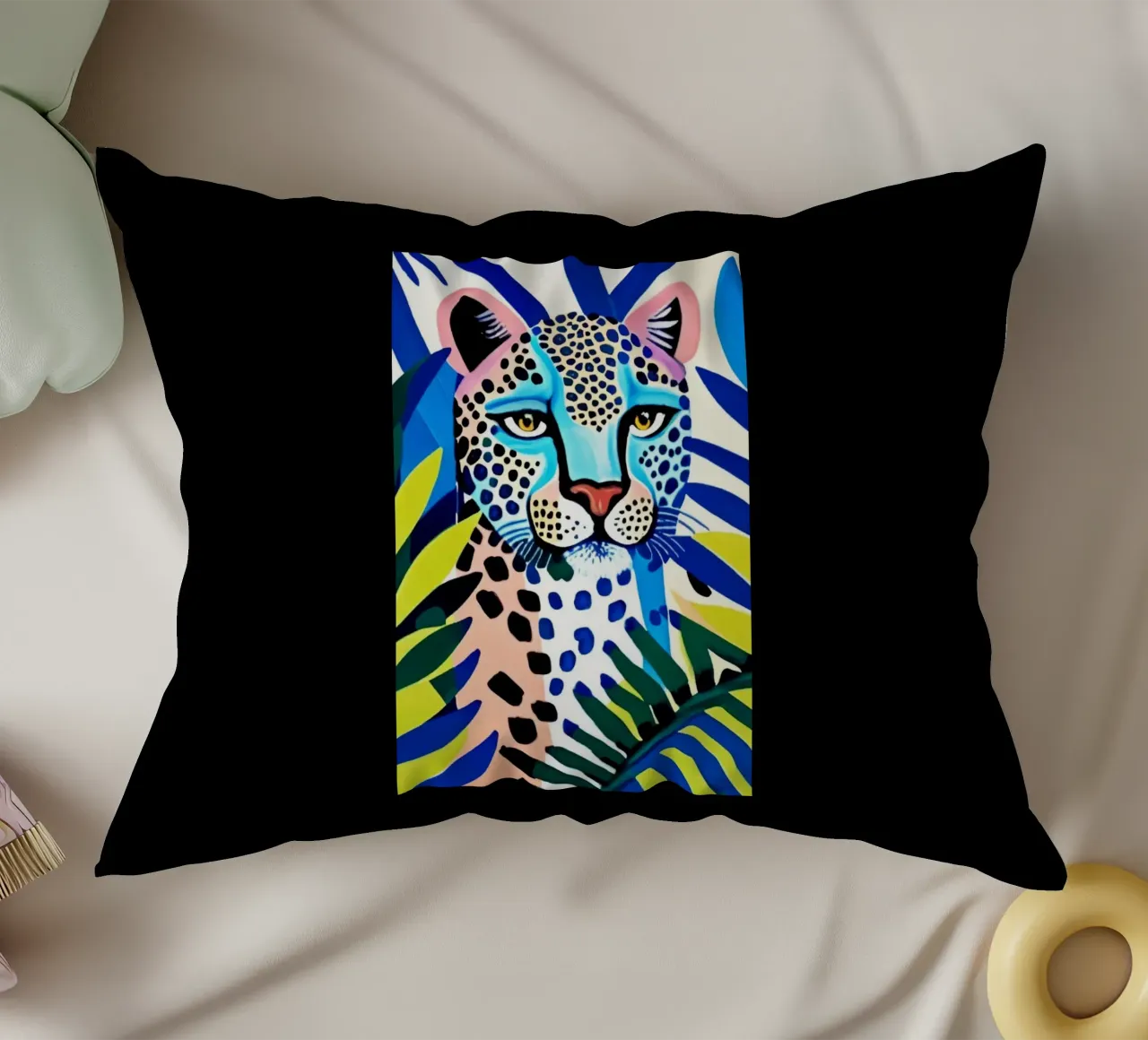 Classico colore blu leopardo cuscino da igoshartwrks