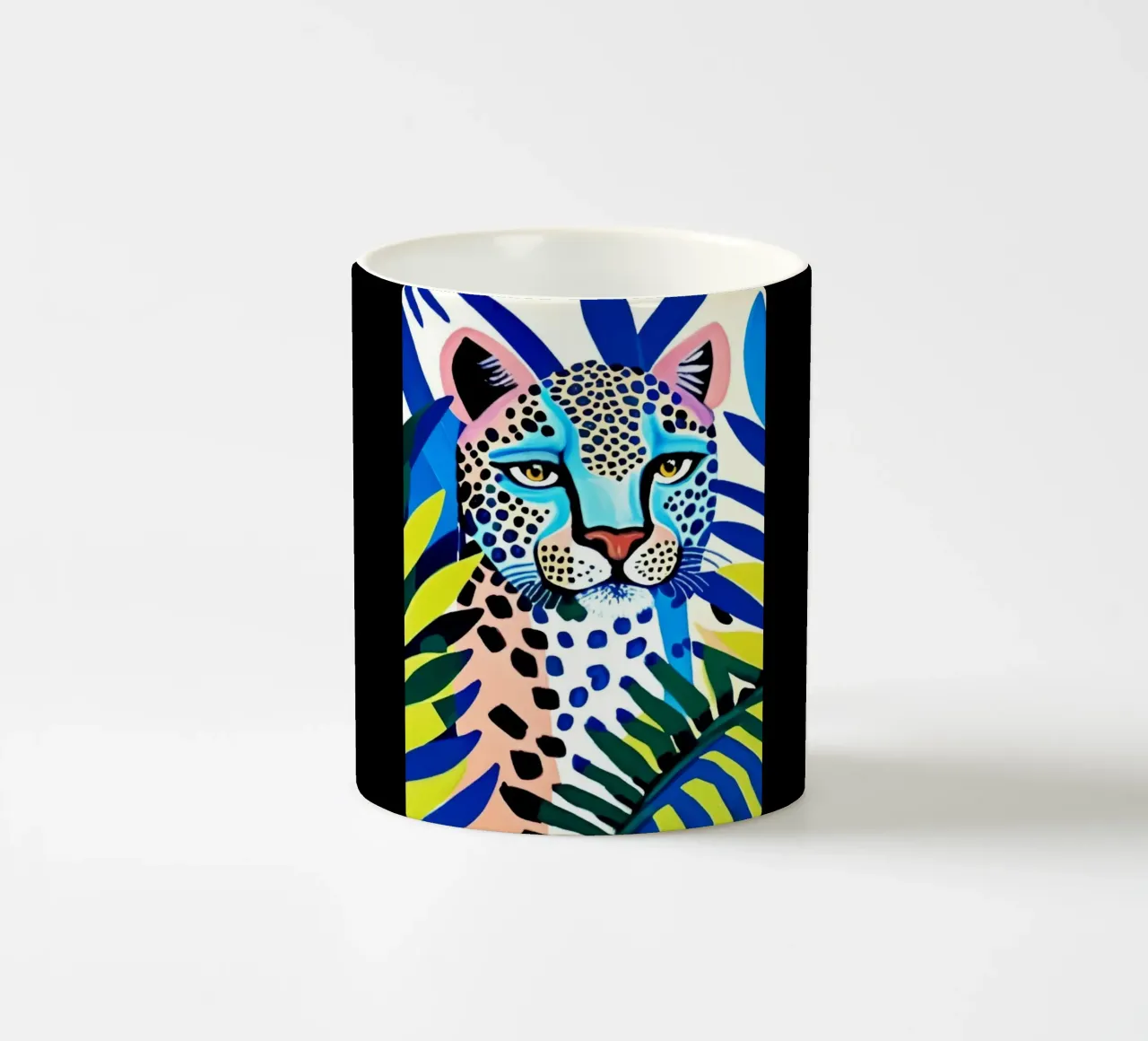 Classico colore blu leopardo tazza in ceramica da igoshartwrks