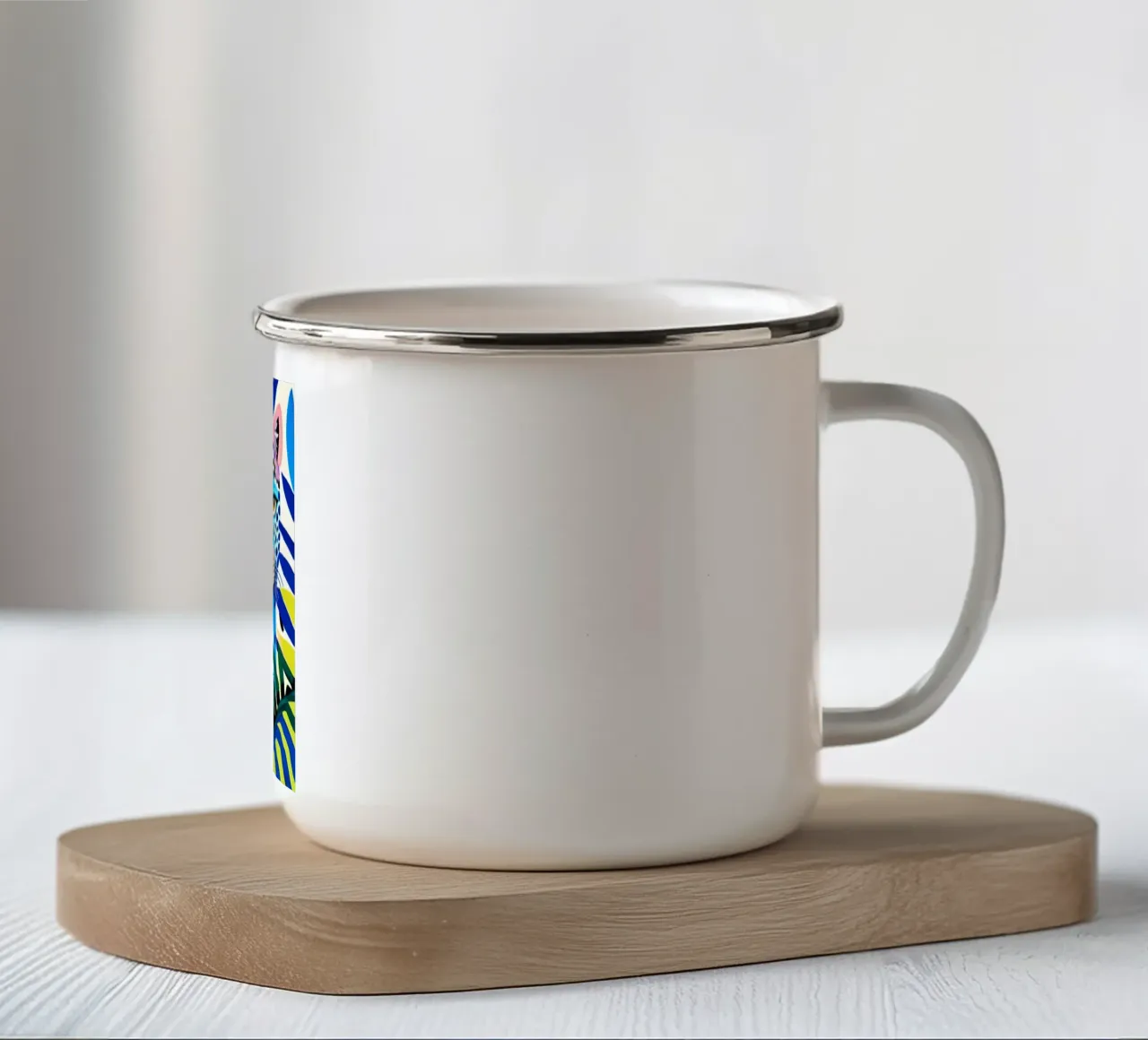 Classico colore blu leopardo tazza in smalto da igoshartwrks