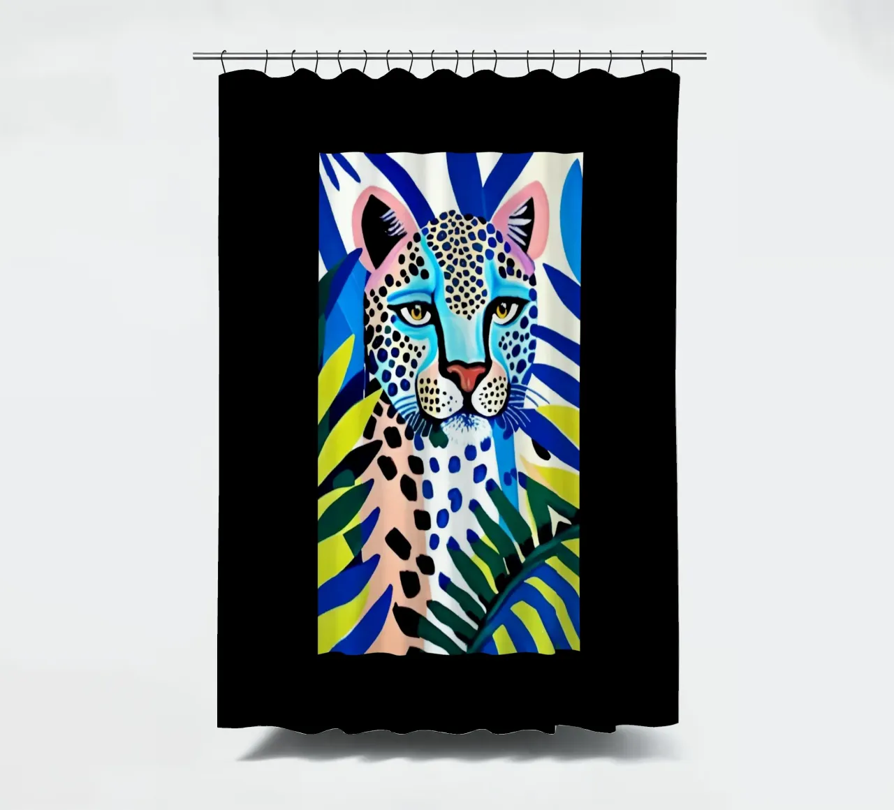 Classico colore blu leopardo tenda da doccia da igoshartwrks