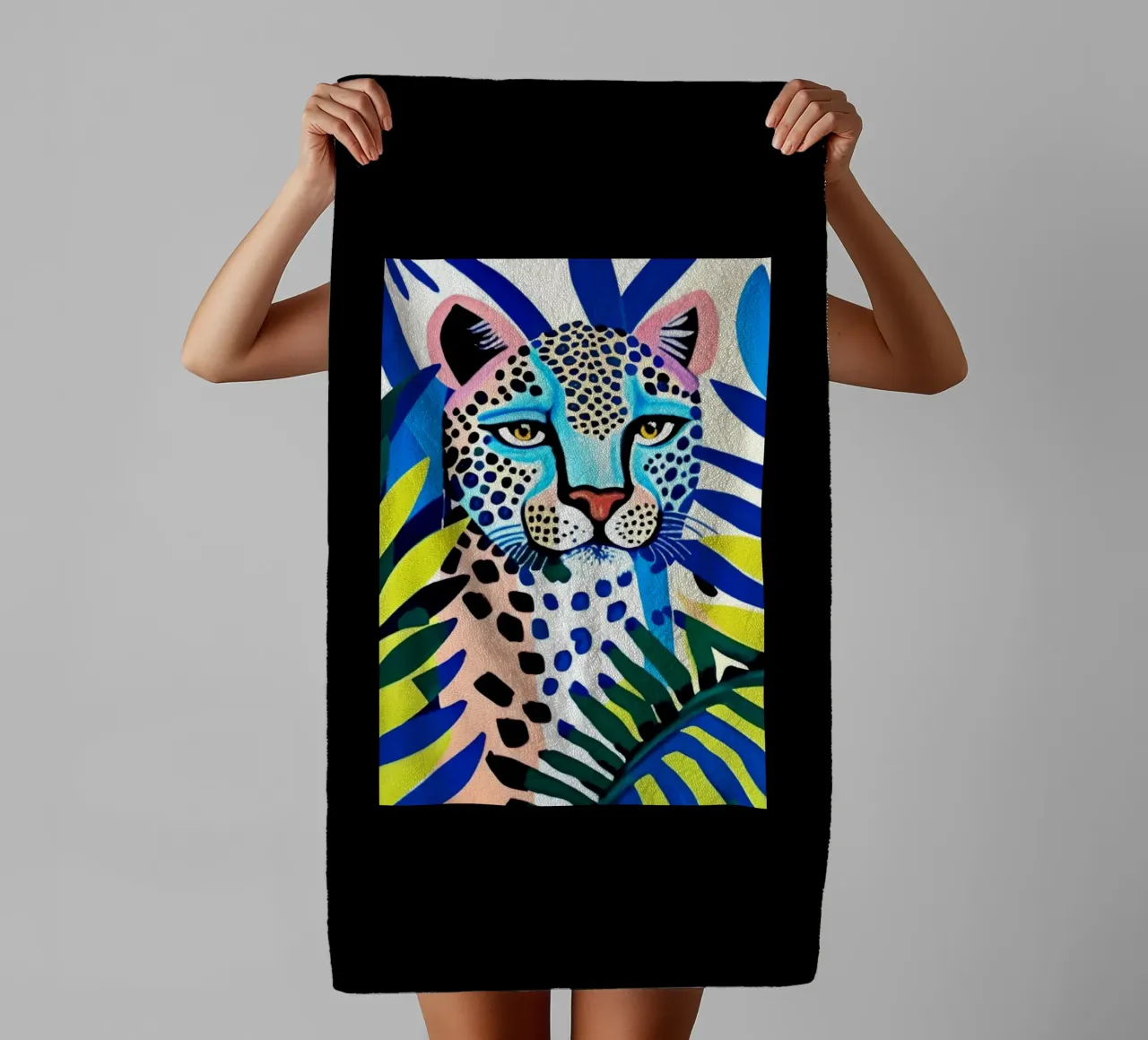 Classico colore blu leopardo asciugamano da bagno da igoshartwrks