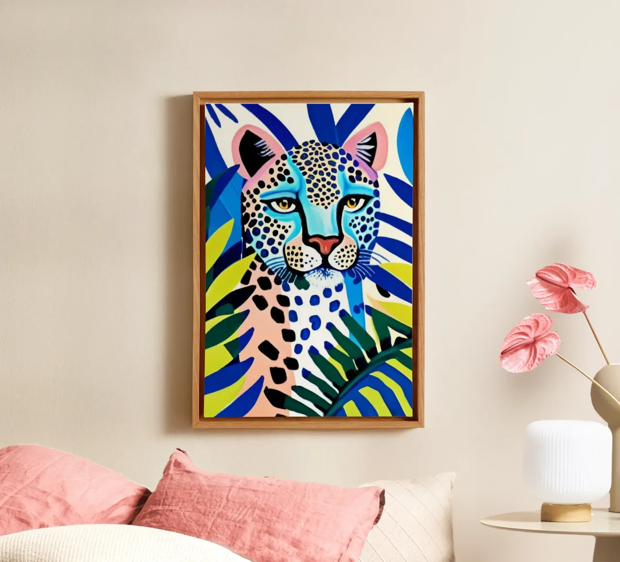 Classico colore blu leopardo tela da igoshartwrks