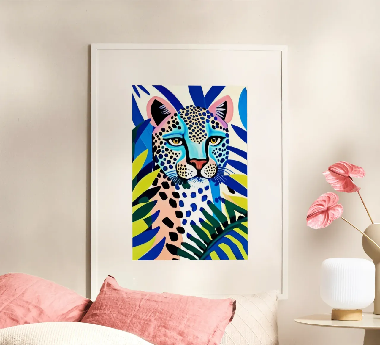 Classico colore blu leopardo carta hahnemühle da igoshartwrks