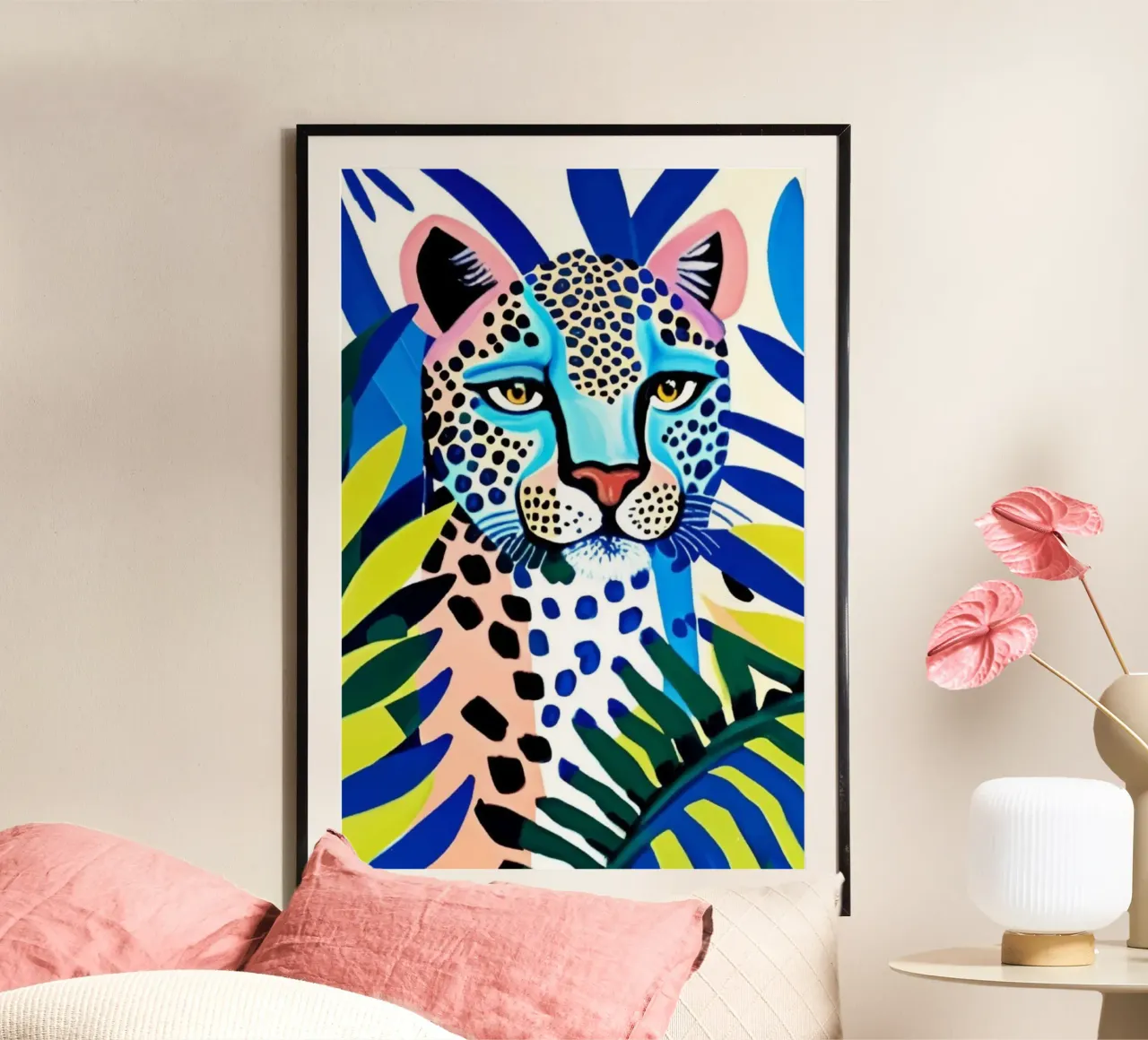 Classico colore blu leopardo carta hahnemühle da igoshartwrks