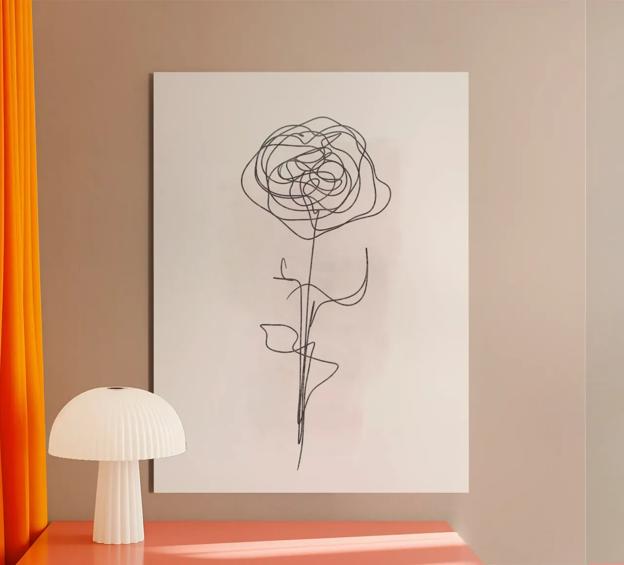 Rose | Minimal Line Drawing alluminio dibond da sabidussi