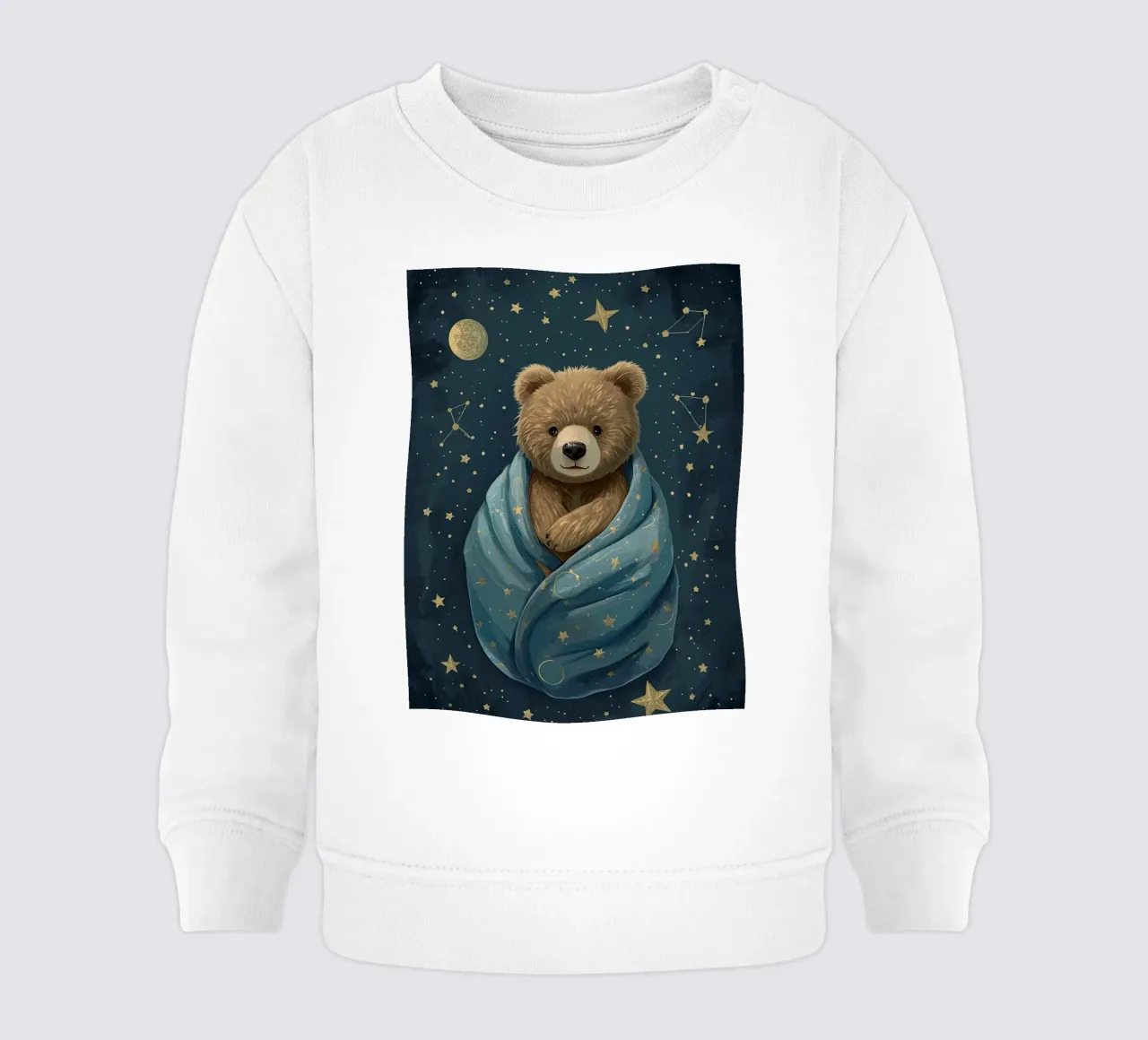 Orsetto avvolto in una coperta stellata felpa neonato da DesignDoodle