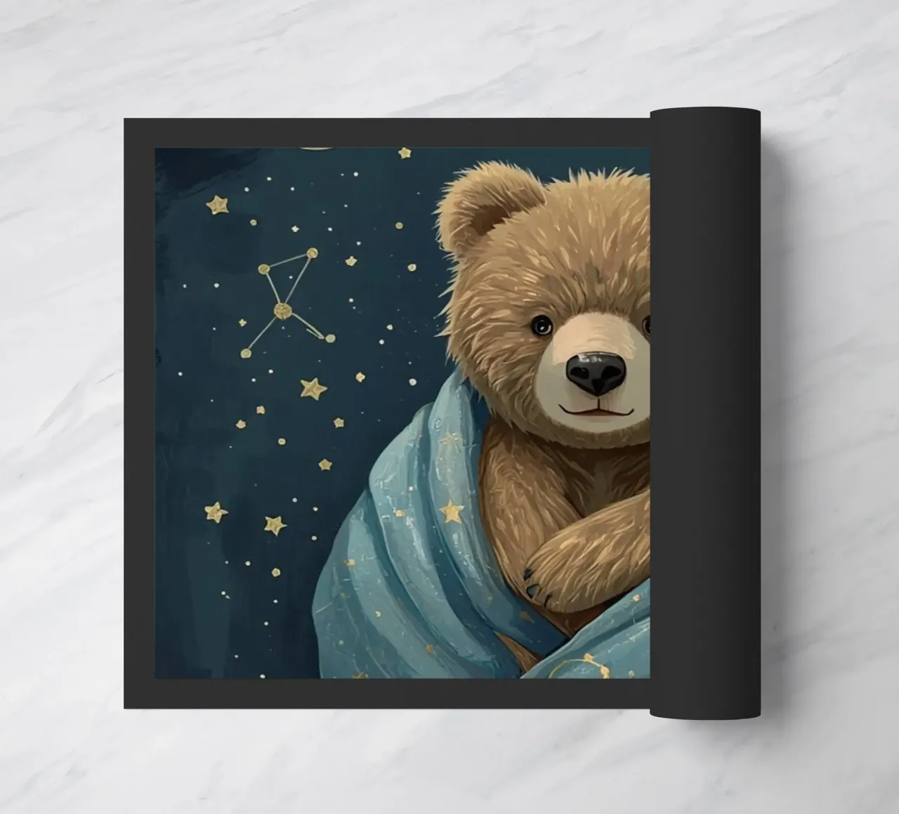 Orsetto avvolto in una coperta stellata zerbino da DesignDoodle
