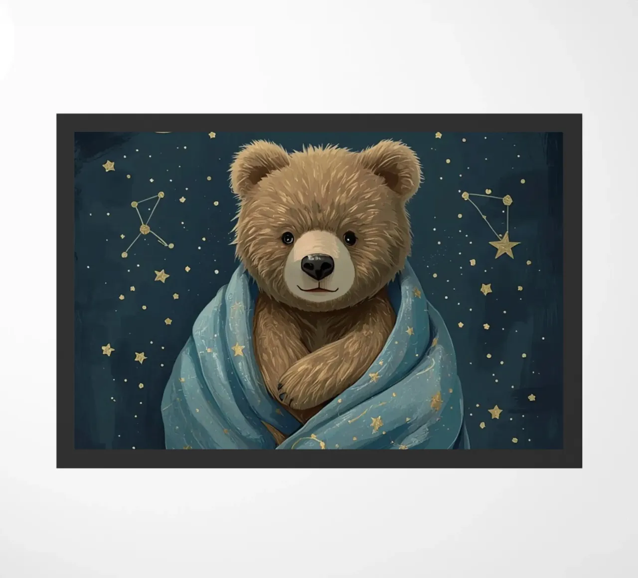 Orsetto avvolto in una coperta stellata zerbino da DesignDoodle