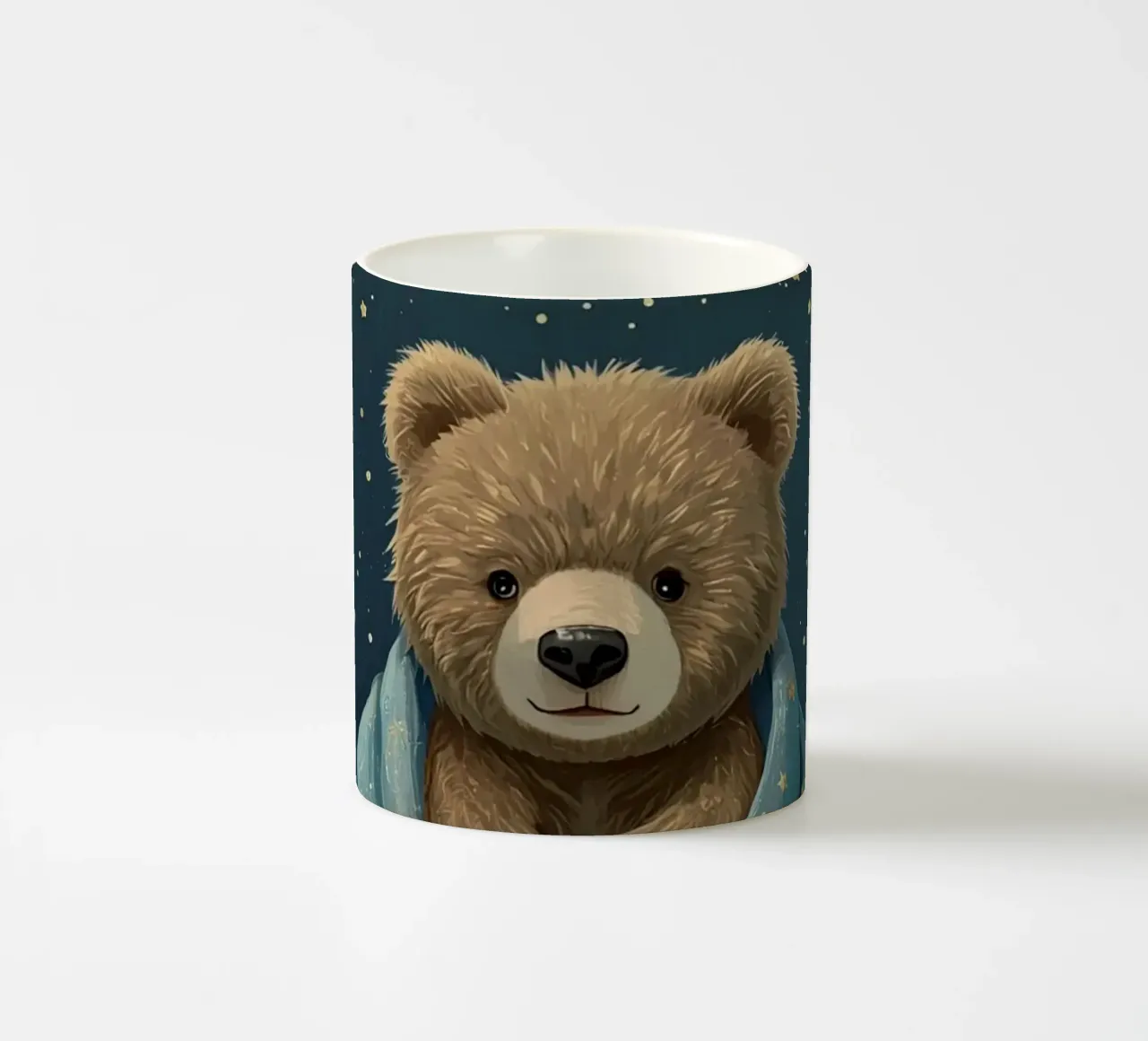 Orsetto avvolto in una coperta stellata tazza in ceramica da DesignDoodle