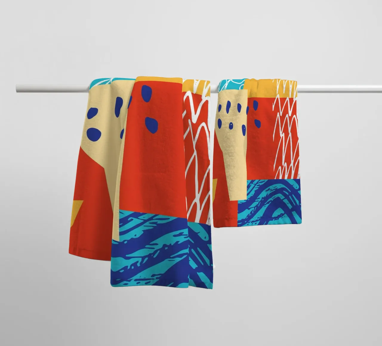 Contemporary Shape and Colour II towel by Kim Hubball Studio