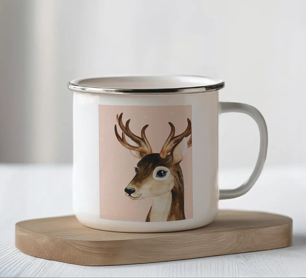 Renne con stelle tazza in smalto da Ohkimiko