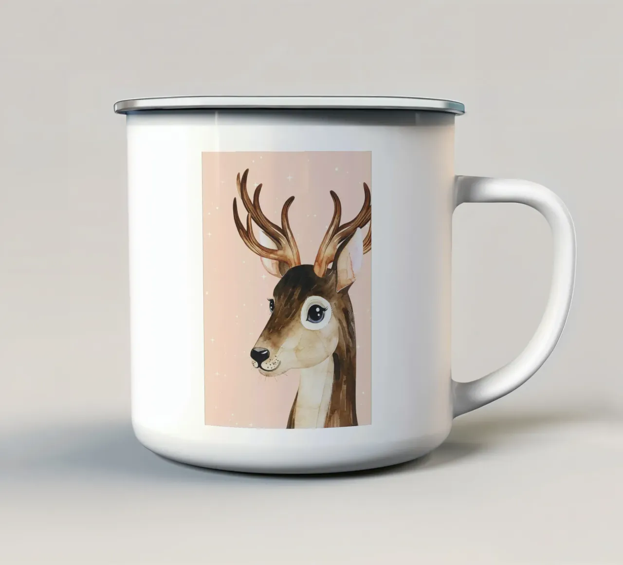Renne con stelle tazza in smalto da Ohkimiko