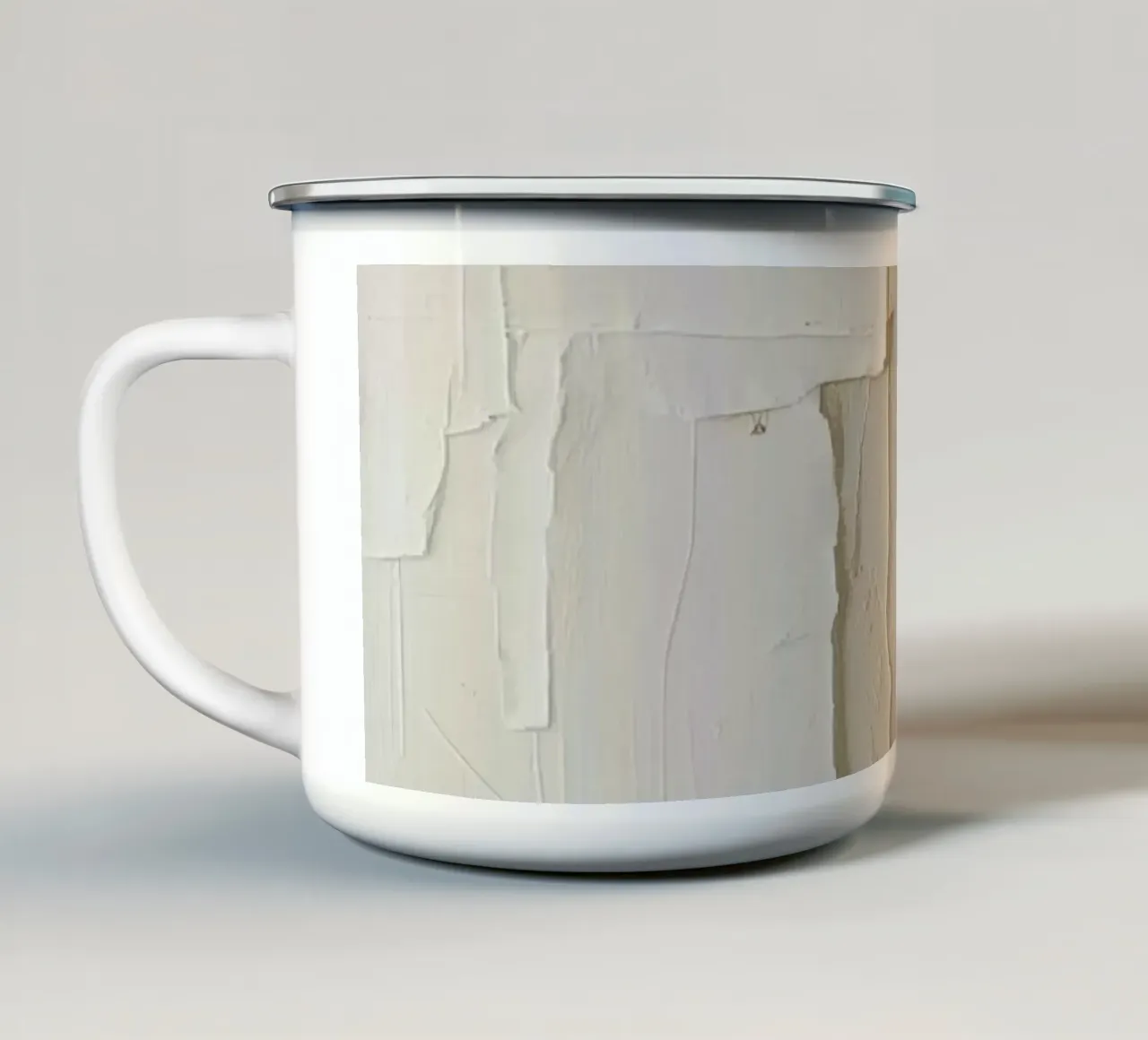 Textuuroppervlak met afpellagen emaille mok van DesignDoodle