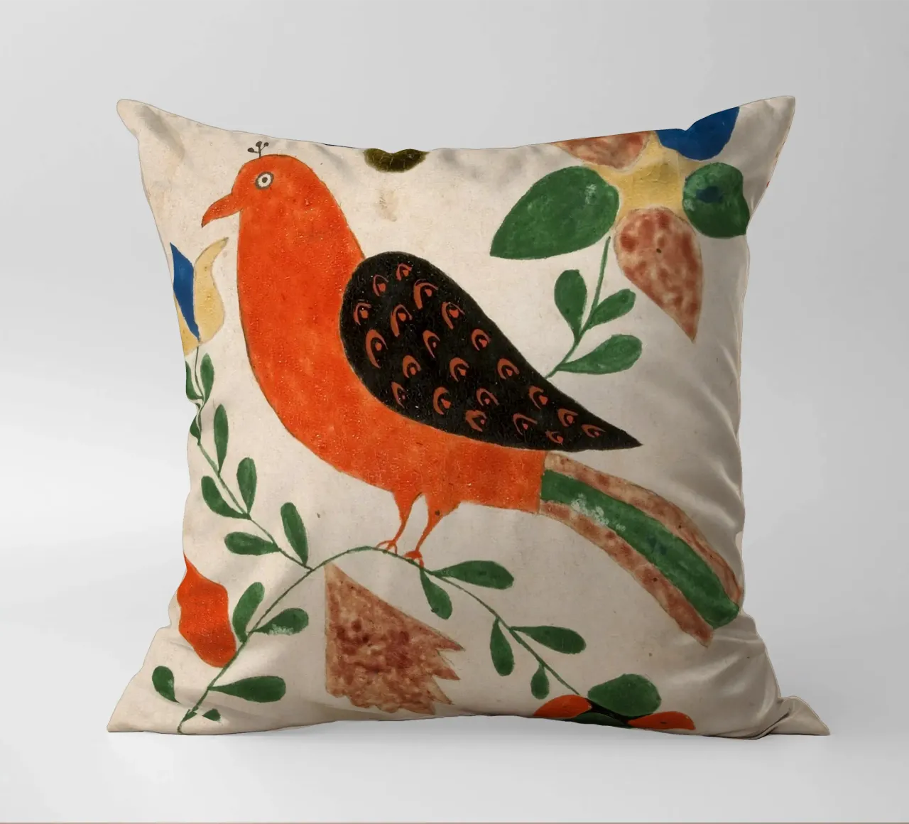 Bird Facing Left on Flowering cuscino da vintageshop
