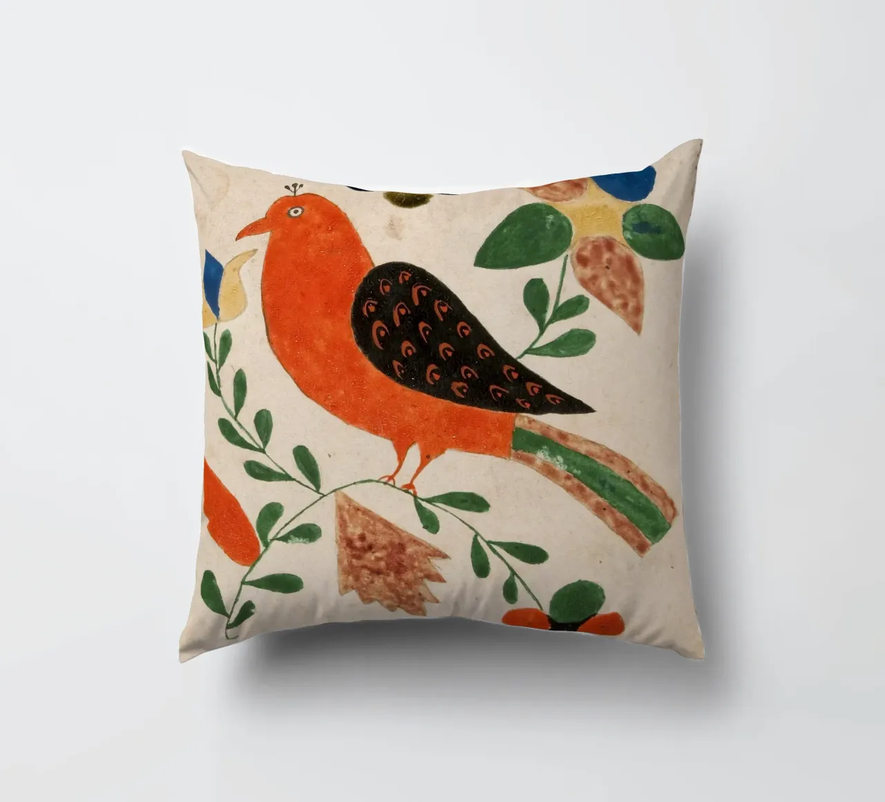 Bird Facing Left on Flowering cuscino da vintageshop