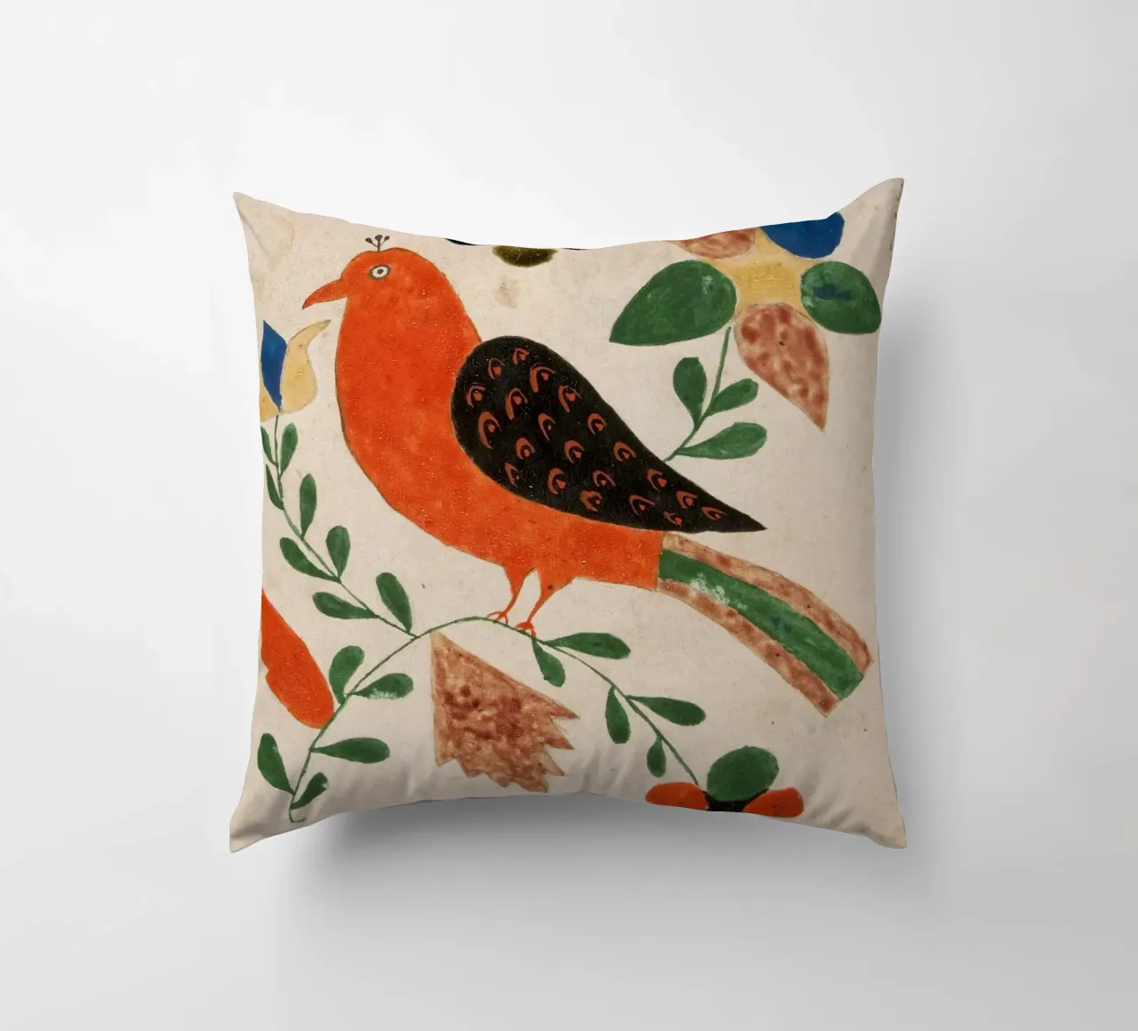 Bird Facing Left on Flowering cuscino da vintageshop